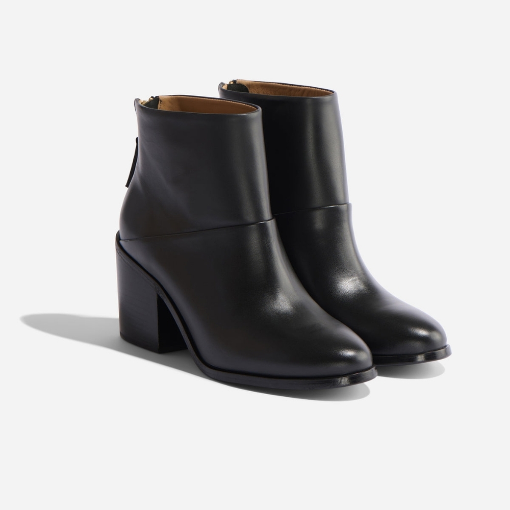 Nisolo Dari black leather ankle boot zero carbon living wage